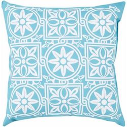 Merkezefendi 18" Square Traditional Pillow plush Blush/Dark Blue/Navy Outdoor Throw Pillow - Boutique Rugs