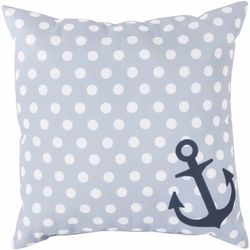 Kale 18" Square Coastal Pillow plush Dark Blue/Medium Gray/Off White/Ink Blue/Teal Outdoor Throw Pillow - Boutique Rugs