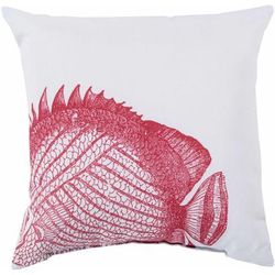 Farndon 18" Square Coastal Pillow plush Ice Blue/Red Outdoor Throw Pillow - Boutique Rugs