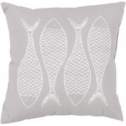 Marsada 26" Square Coastal Pillow plush Off White/Taupe Outdoor Throw Pillow - Boutique Rugs