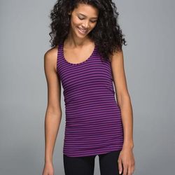 Lululemon Athletica Tops | Lululemon Cool Racerback Crb Luon Size 4 Ultraviolet And Black Grape | Color: Black/Purple | Size: 4