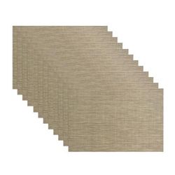 Reversible Indoor Outdoor Placemats, Set Of Twelve by RITZ in Grasscloth Camel