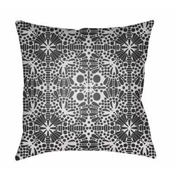 Balutu 18" Square Traditional Pillow plush Black/Off White Outdoor Throw Pillow - Boutique Rugs