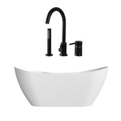 Randolph Morris Maxwell 67 Inch Acrylic Double Slipper Freestanding Tub and Faucet Package RMD75-ORBF
