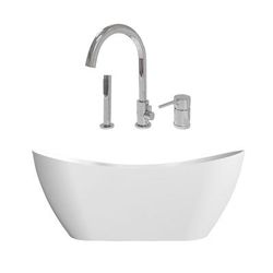Randolph Morris Maxwell 60 Inch Acrylic Double Slipper Freestanding Tub and Faucet Package RMD74-CPF