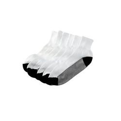 Men's Big & Tall 1/4" Length Cushioned Crew 6 Pack Socks by KingSize in White (Size XL)