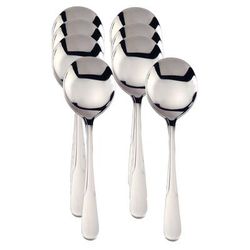 Soup Spoons Boxed Stainles Steel, Set 8 by RSVP International in Gray