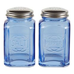 Retro Glass Salt & Pepper Set - Blue by RSVP International in Blue