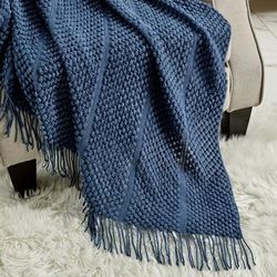 Throw Blanket in Navy - Elight Home 50008