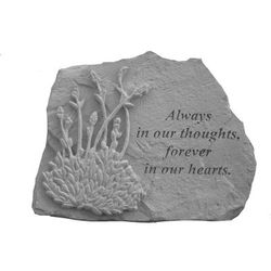 Always In Our Thoughts Garden Memorial Accent Stone by Kay Berry in Grey