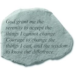 God Grant Me The Serenity Garden Accent Stone by Kay Berry in Grey