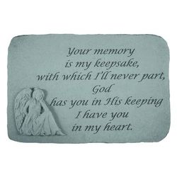 Your Memory Is My Keepsake Garden Memorial Accent Stone by Kay Berry in Grey