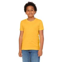 Bella + Canvas 3001YCV Youth CVC Jersey T-Shirt in Heather Yellow Gold size XL | Cotton/Polyester Blend