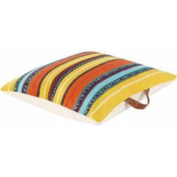 Amna 26" Square Pillow Moroccan Plush Cotton Aqua/Beige/Black/Burgundy/Burnt Orange/Rust/Saffron/Teal/White/Brick Red/Mustard Floor Pillow - Boutique Rugs