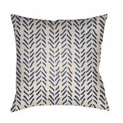 Okan 20" Square Modern Pillow plush Blue/Cream/Navy Outdoor Throw Pillow - Boutique Rugs