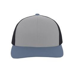 Pacific Headwear 104C Trucker Snapback Cap in Heather Gr/ LigHeather Ch/Ob | Cotton Blend