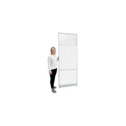 30"W x 7'H Tall White Laminate Office Panels w/Glass Window