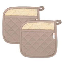 Solid Twill Potholder, Set 2 by Mu Kitchen in Beige