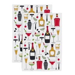 Fun Designer Print Kitchen Towel, Set 2 by Mu Kitchen in Multi