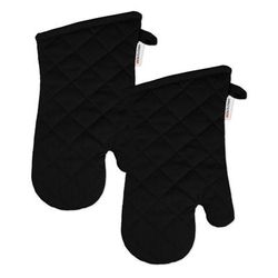 Solid Twill Oven Mitt, Set 2 by Mu Kitchen in Black
