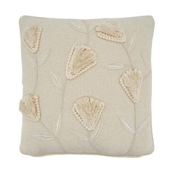 Flowers Applique Throw Pillow With Poly Filling - Saro Lifestyle 4438.I18SP