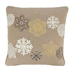 Embroidered Snowflakes Pillow Cover - Saro Lifestyle 2172.N18SC