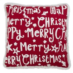 Merry Happy Christmas Pillow Cover - Saro Lifestyle 8801.R18SC