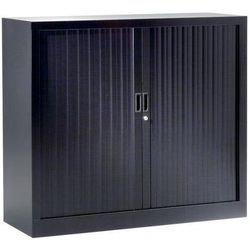 Armoire Basse À Rideaux 120 X 100 Cm 9005 Noir - Vinco