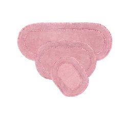 Double Ruffle 3 Piece Set Bath Rug Collection by Home Weavers Inc in Pink
