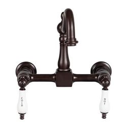 Randolph Morris Wall Mounted Bridge Utility Faucet - Porcelain Lever Handles RMK6PL-ORB