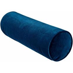 Gyda 7"L x 21"W Modern Pillow plush solid Cotton Navy Bolster Pillow - Boutique Rugs