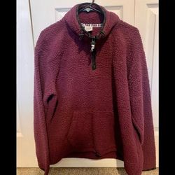 Pink Victoria's Secret Tops | Hp$ - Pink Half Zip Fleece Maroon | Color: Purple | Size: L