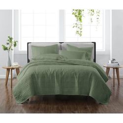 Heritage Solid Quilt Set by Cannon in Green (Size TWINXL)