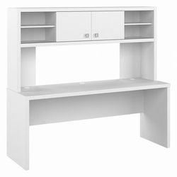 Bush Business Furniture Echo 72W Computer Desk with Hutch in Pure White - ECH056PW