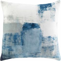 Kuyulusebil 20" Square Modern Pillow plush Blue/Ink Blue/Light Sage/Pale Blue/White/Teal Throw Pillow - Boutique Rugs