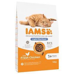 2x10kg Adult Sterilised Chicken IAMS Dry Cat Food