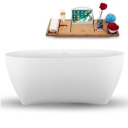 "59" Streamline N1740BNK Freestanding Tub and Tray with Internal Drain - Streamline N1740BNK"