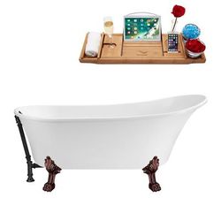 "55" Streamline N343ORB-BL Clawfoot Tub and Tray With External Drain - Streamline N343ORB-BL"