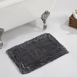 Shaggy Border Bath Rug Mat, 17" X 24" by Better Trends in Gray