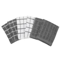 6Pk Terry Check Dish Cloth Dish Cloth by RITZ in Grey