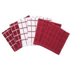 6Pk Terry Check Dish Cloth Dish Cloth by RITZ in Paprika
