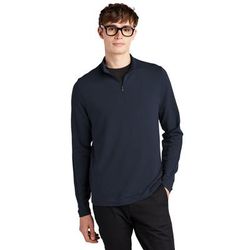 Mercer+Mettle MM3010 Stretch 1/4-Zip Pullover T-Shirt in Night Navy Blue size XS | Polyester/Rayon/Spandex