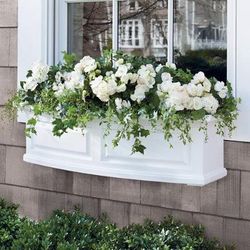 Nantucket Easy-Care Window Planter - White, 3'L - Grandin Road