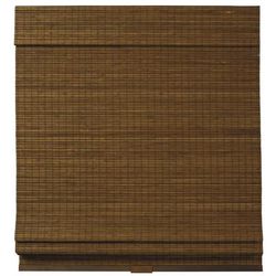Wide Width Zig-Zag Cordless Bamboo Roman Shade by Whole Space Industries in Brown (Size 35" W 64" L)