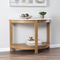 Chandlen Demilune Console Table by SEI Furniture in White