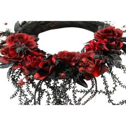 2-ft. Wreath with Spiders, Indoor/Covered Outdoor Halloween Decoration - Haunted Hill Farm HHWTHFLORL-1