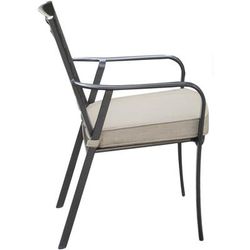 Pemberton Commercial-Grade Aluminum Dining Chair with Sunbrella Seat Cushion - Hanover PEMDNCHR-1GMASH