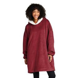 Port Authority BP41 Mountain Lodge Wearable Blanket in Red Rhubarb size OSFA | Fleece