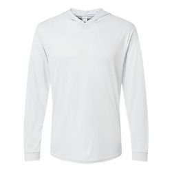 Paragon SM0220 Bahama Performance Hooded Long Sleeve T-Shirt in Aluminum size XS | Microfiber polyester 220