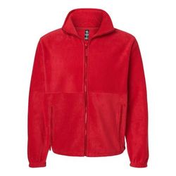 Burnside 3062 Men's Full-Zip Polar Fleece Jacket in Red size 5XL | Polyester
